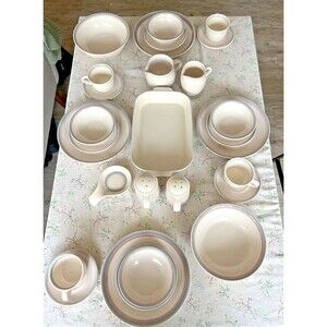 Vintage Pfaltzgraff Aura DinnerWare - 4 Place Settings and Serverware - 27 Piece